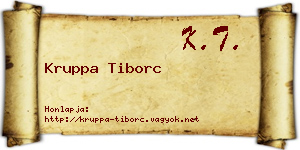 Kruppa Tiborc névjegykártya